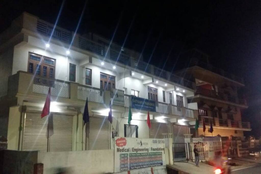 Front View of Building during night