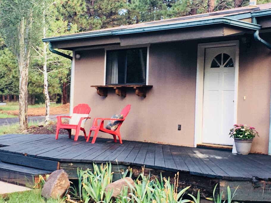 Large front deck to take in the cool mountain air.