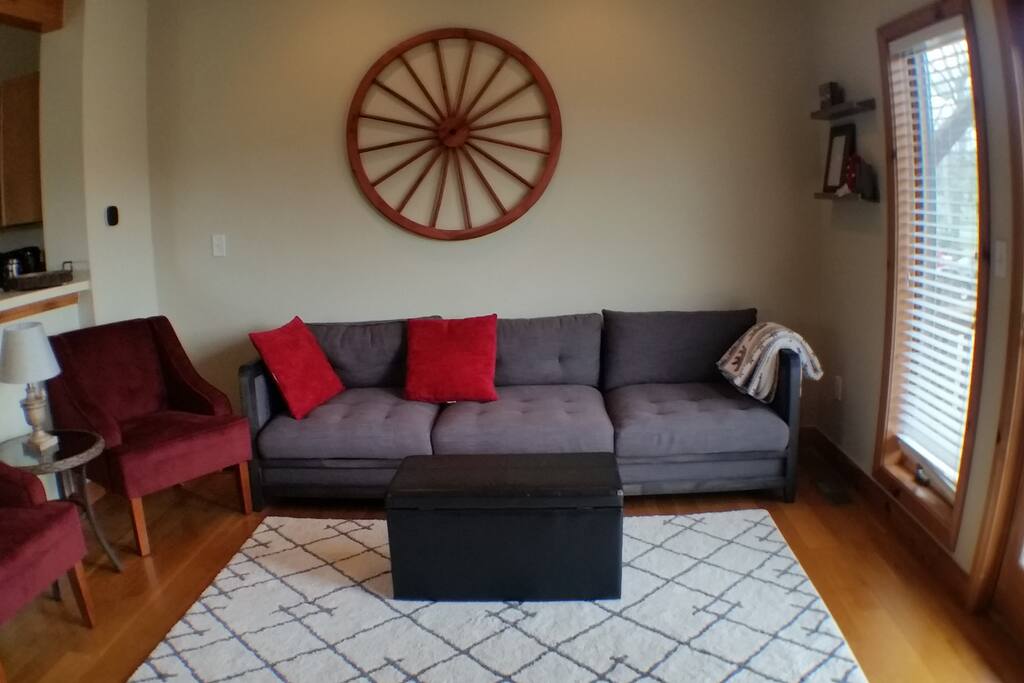 Living room seating and reading area