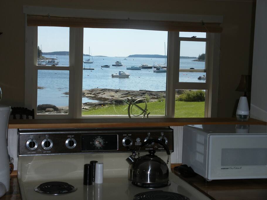 View from kitchen, through living room