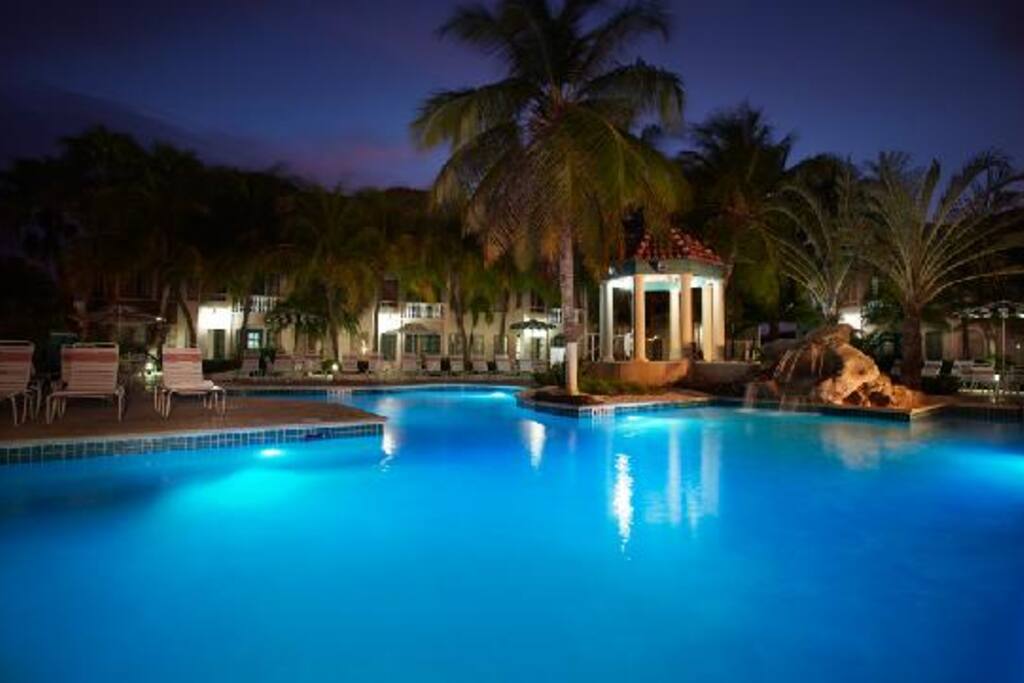 Back pool w/ 8 person jaccuzzi. Both pools illuminate at night too!