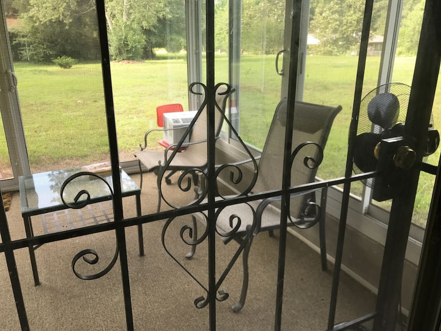 Inside balcony with the view of the outdoors open space