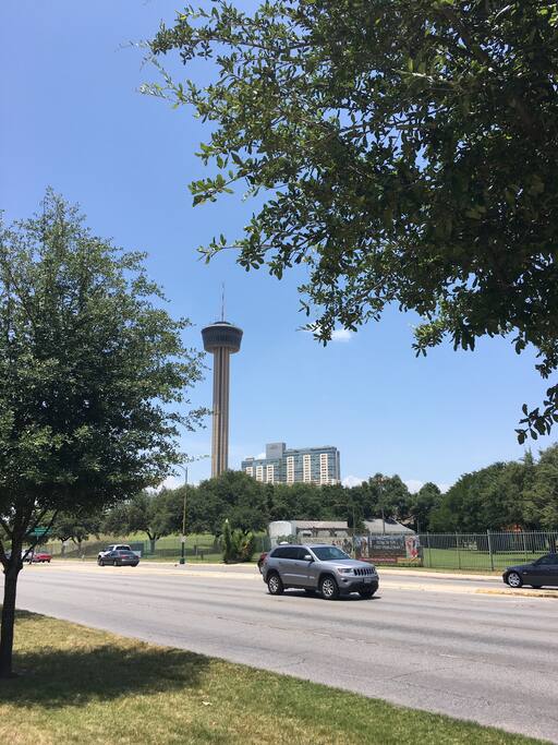 Looking downtown from the courtyard.