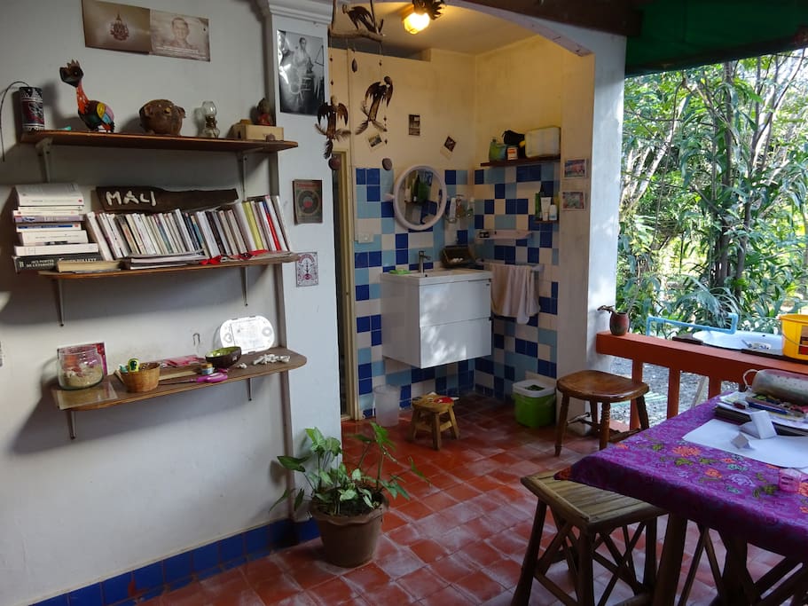 open living room on garden