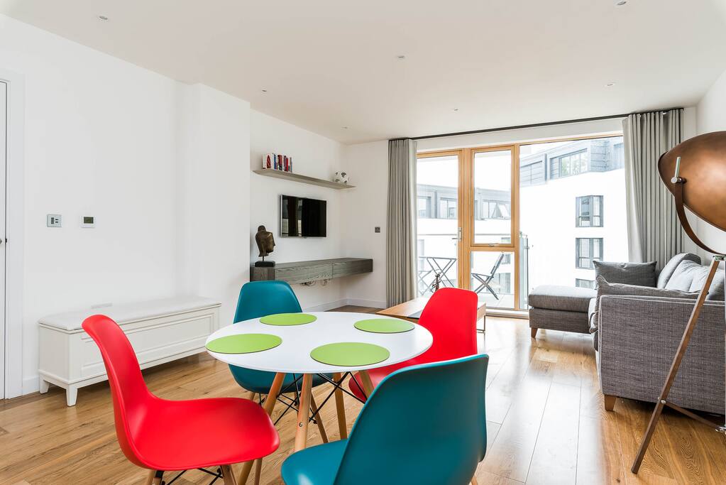 Bright, big, stylish open plan living area
