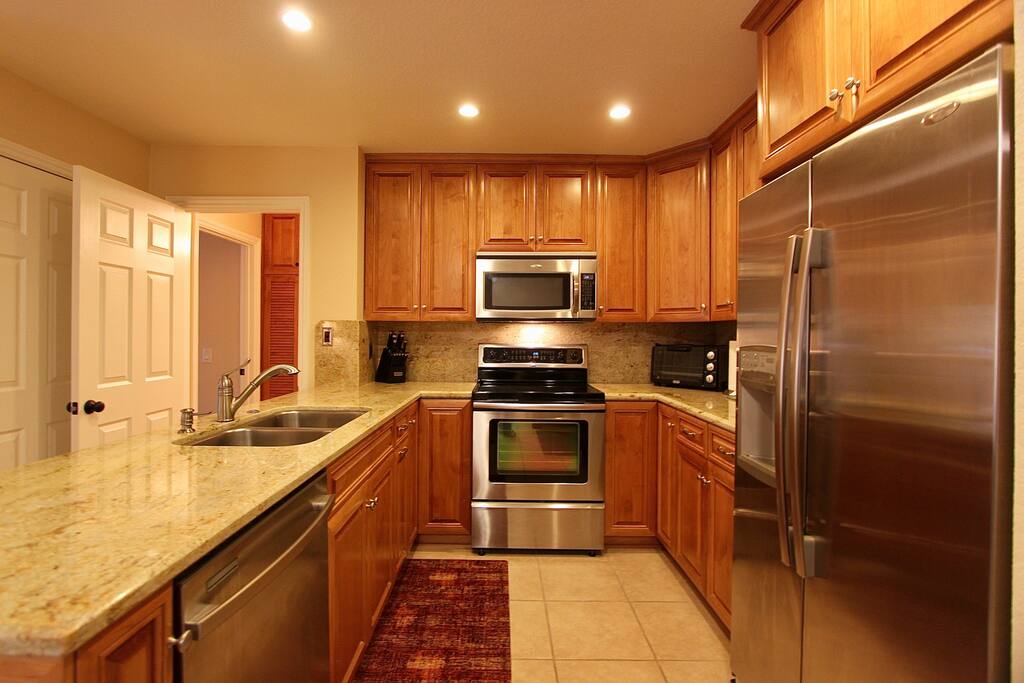 Fully stocked kitchen with new appliances