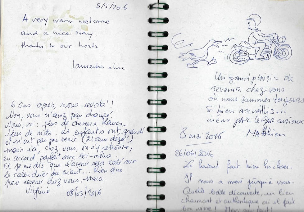 Les jolis commentaires de nos hôtes....