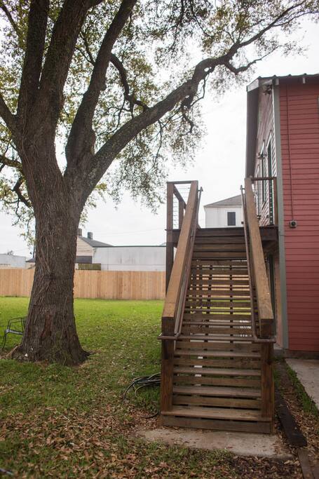 Back stairs up to your suite!