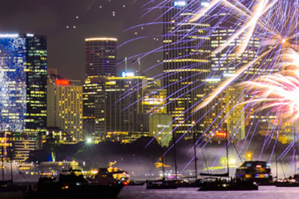 Sydney NYE Fireworks. Every year gets so much better. Taken from water level
