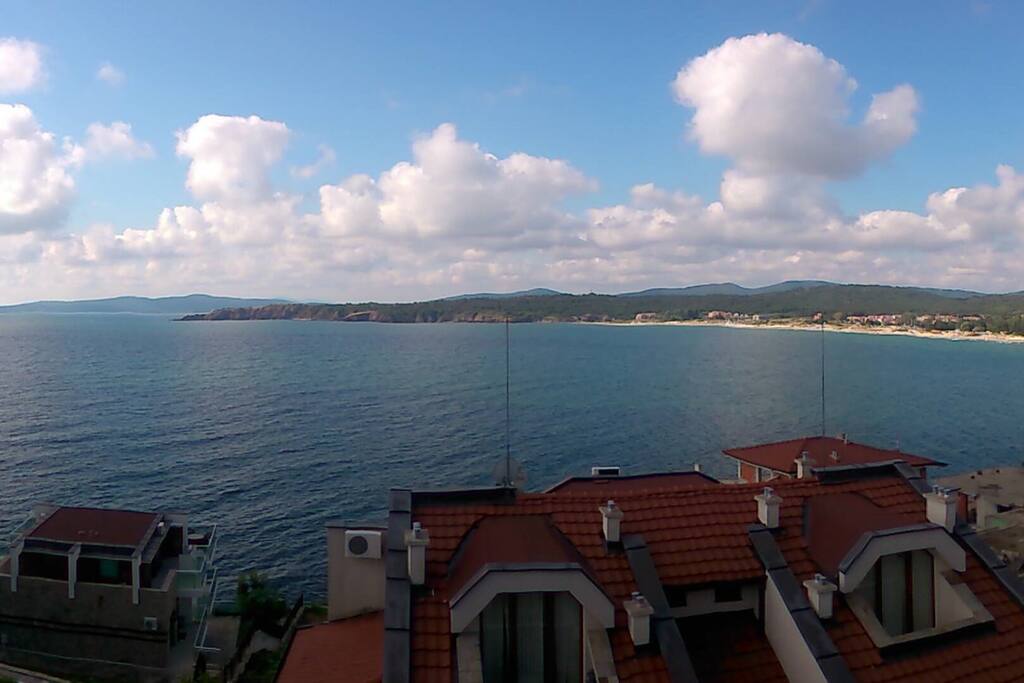 Panoramic view of Kavacite bay and Agalina headland