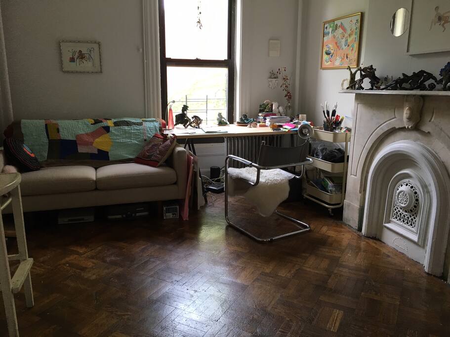 A gigantic room for hanging out and working - perfect for freelancers, writers, and (clean) artists.