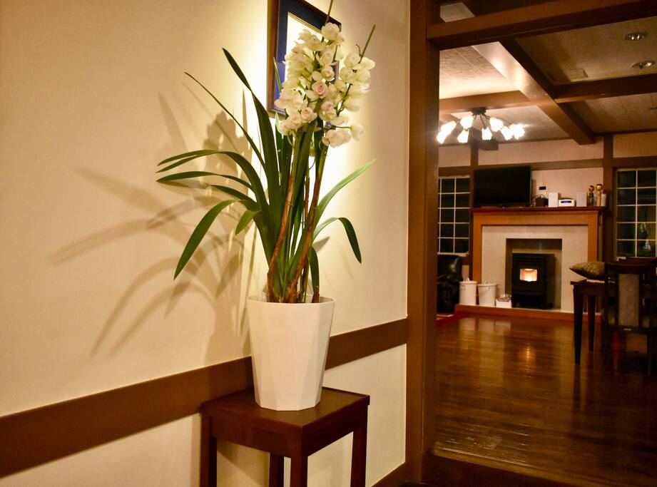 Cosy warm lodge.