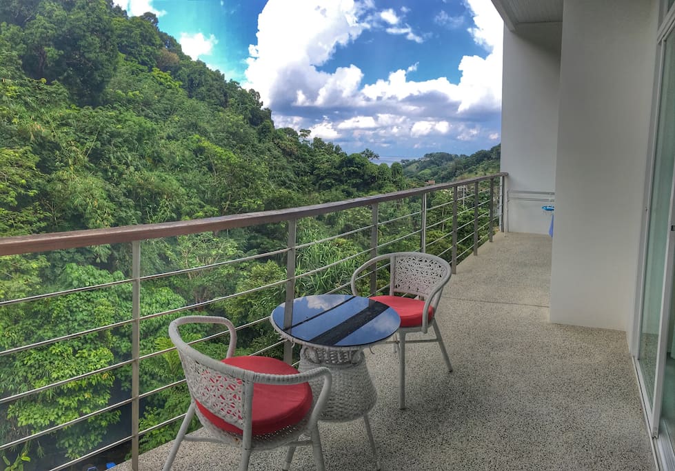 Panorama view of Rainforest and Sea