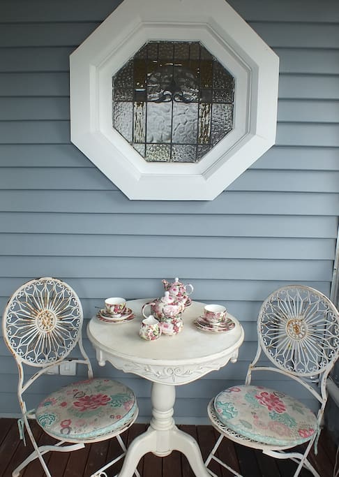 Enjoy the sea view from our porch with a cuppa