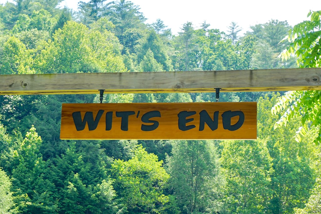 The sign over the driveway indicates that you have arrived at the right place.