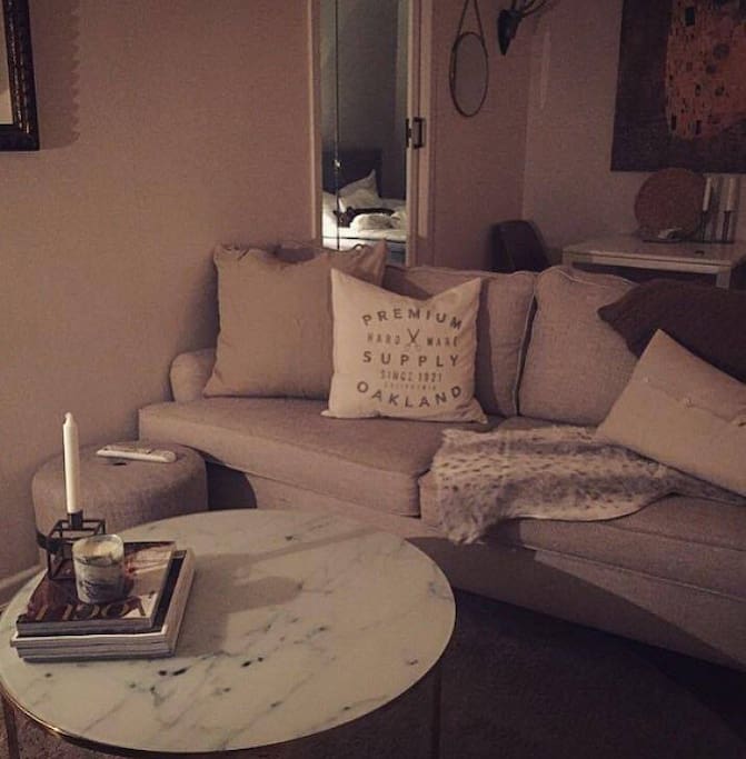 Living room. In to left is the bed room.