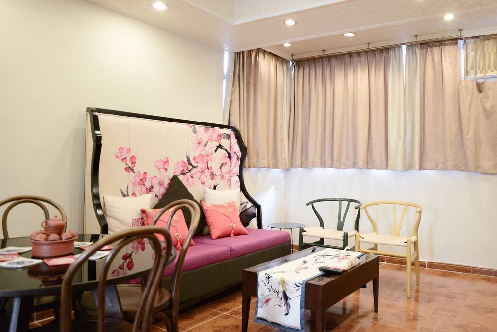 Living Room with Complementary Chinese style sofa