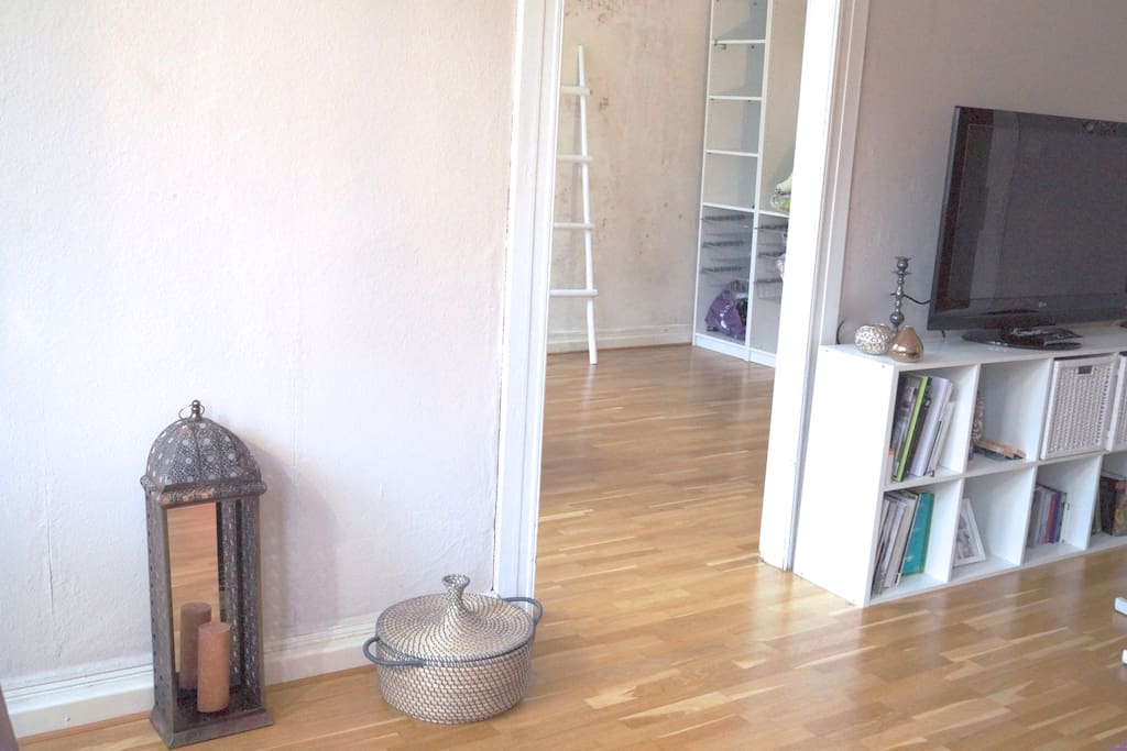 living room with view to bedroom 1 (there is a door to sepperate the two rooms)