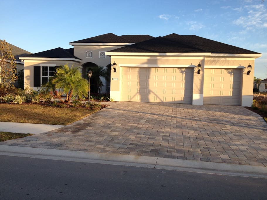 Another view of Lakewood Ranch home at sunset.