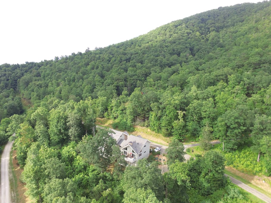 Arial view of RiverRun house