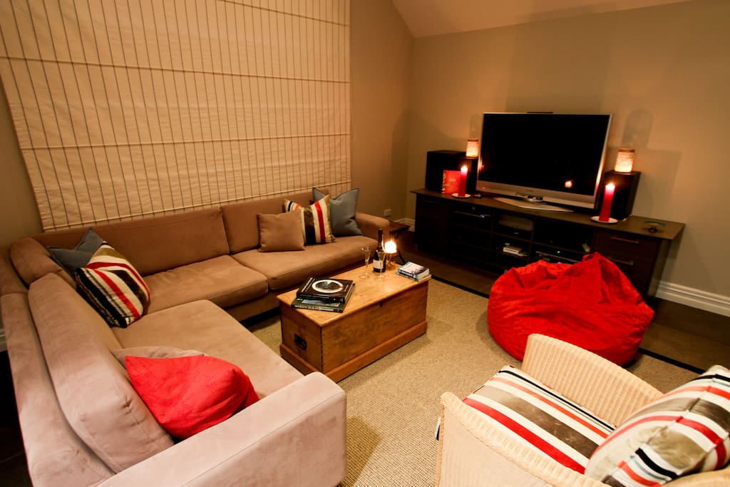 Perfect setting for a movie night or to catch the game!