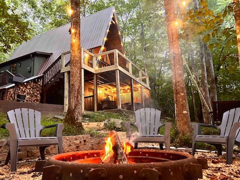 Creekside Ranch A-Frame | Private Outdoor Oasis