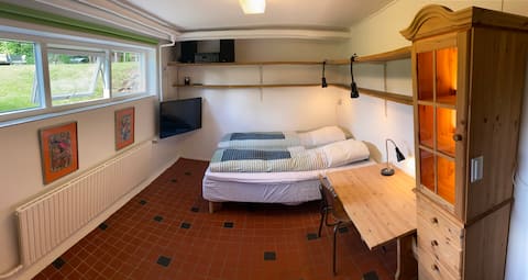 Basement apartment with a sunny terrace