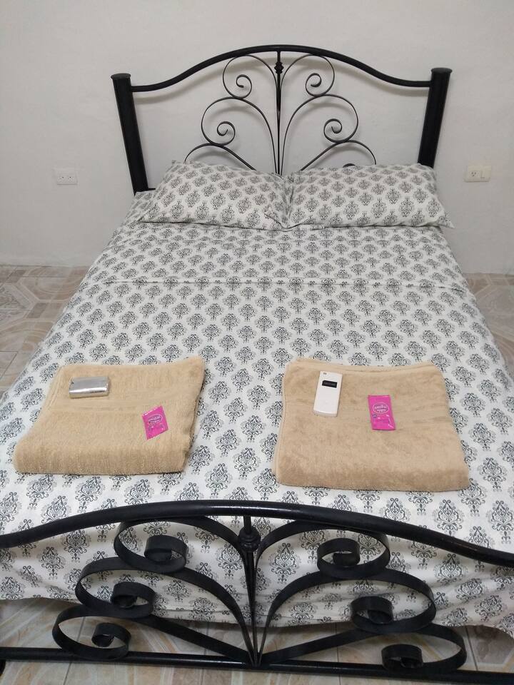 Double bed room with bathroom and closet