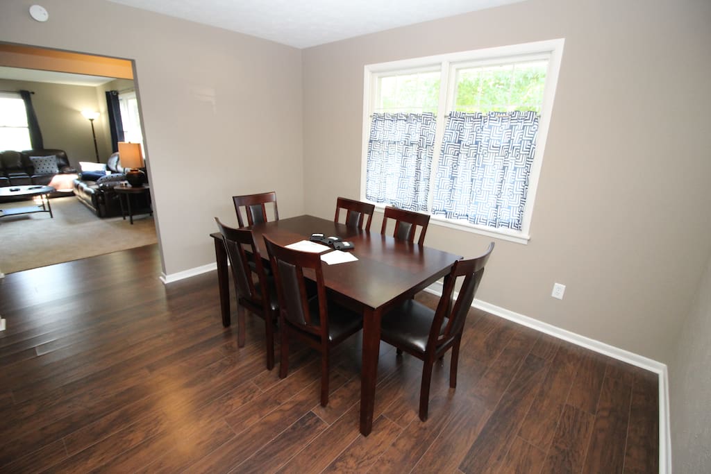 Large 6 person table makes for plenty of dining space right off the kitchen!