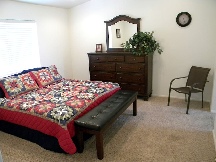 Master Bedroom - king bed, dressers and nightstands, private bath, closets