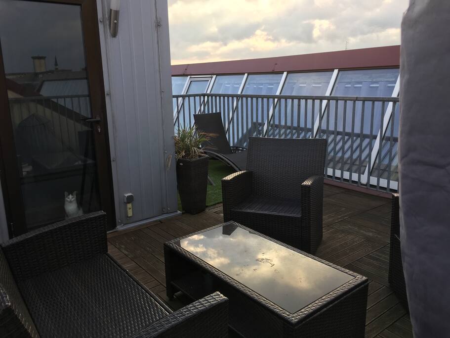 Terrasse sur les toits sans vis-à- vis