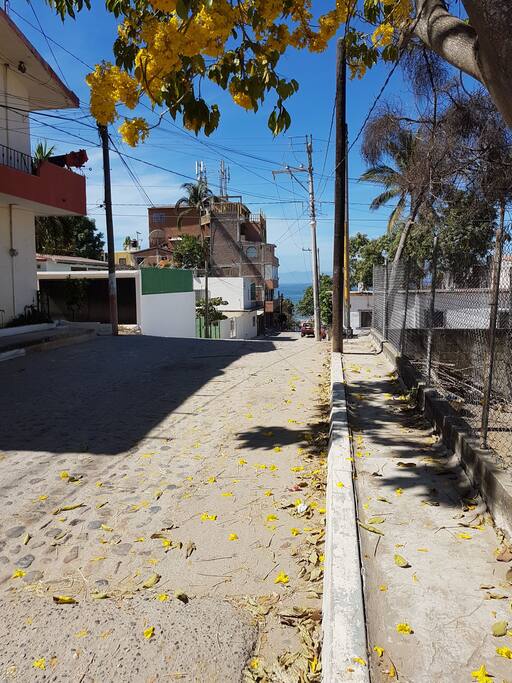 Vista al mar desde la calle.
Ocean view from over the street.