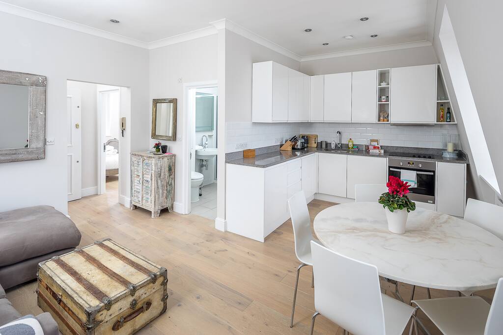 Kitchen with all the mod-cons and dining table