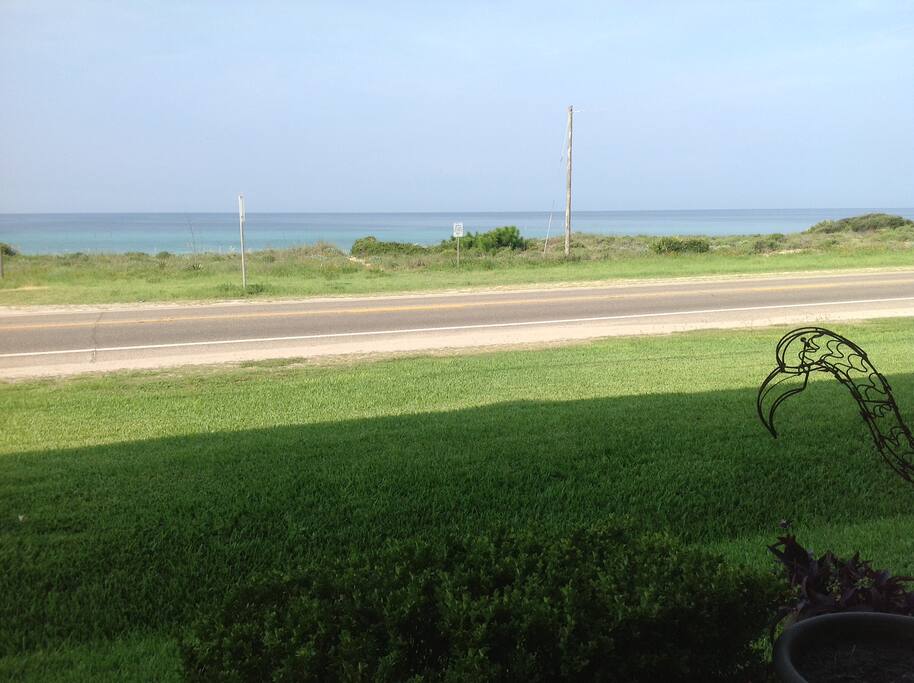 Just walk across the road to the white sand and the Gulf of Mexico