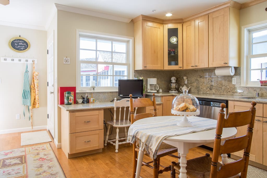 Dining area includes work space with WiFi.
