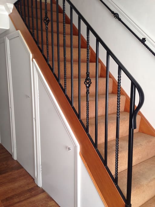 Staircase and storage.