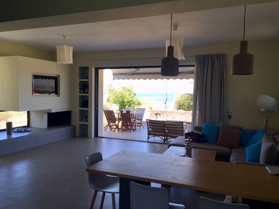 Living room with panoramic sea view