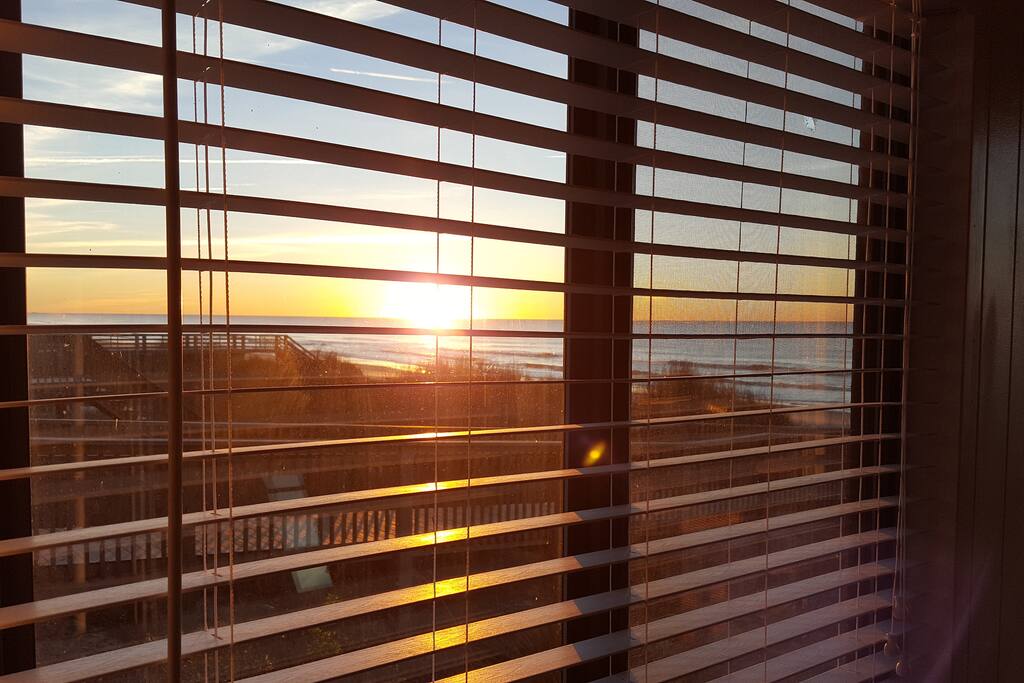 Sunrise view from the living room.