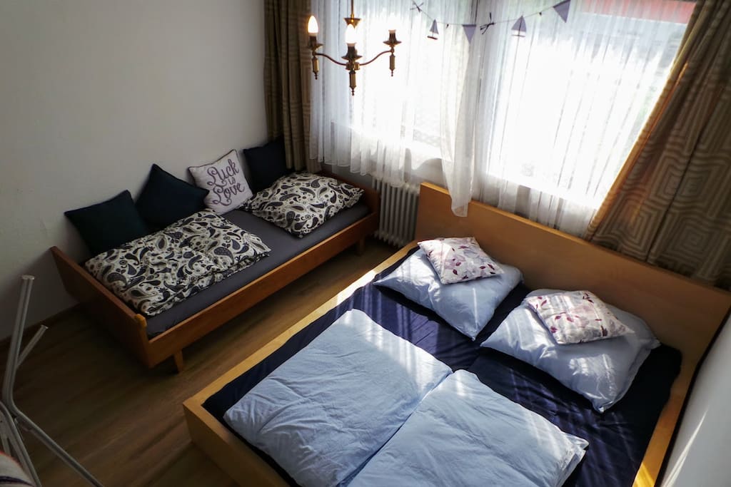 Guest Room on 1st floor for 3 persons (180*200 for Two, 100*200 for One)