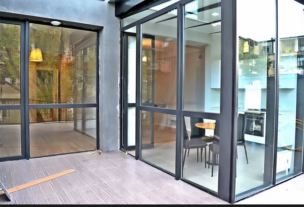 Terrace with kitchen & bedroom view