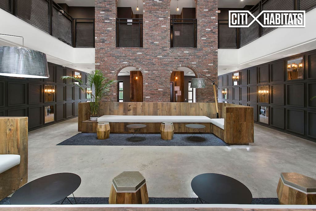 Building Lobby seating area with air conditioning and heating in the winter