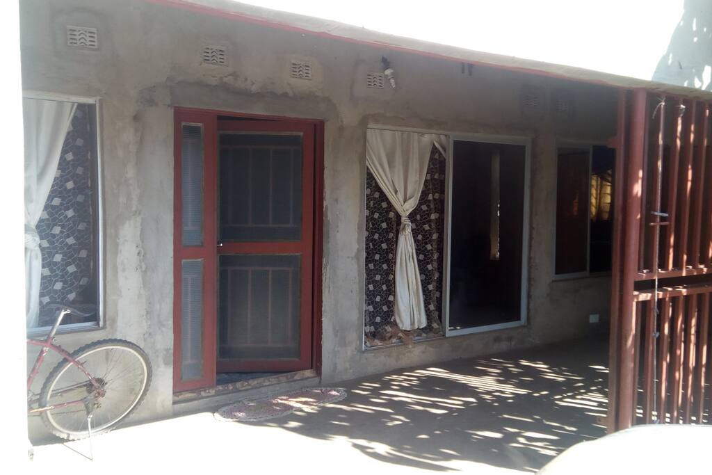 The pauch protected by a sliding Grill Gate.