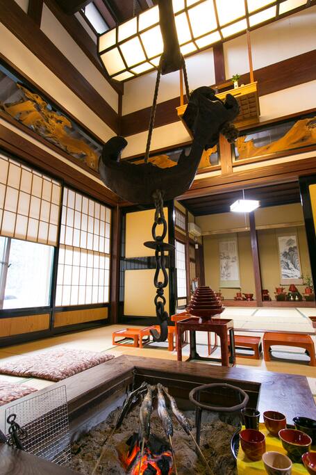 All farmhouses in the area have an 'iori' fire pit in the room.