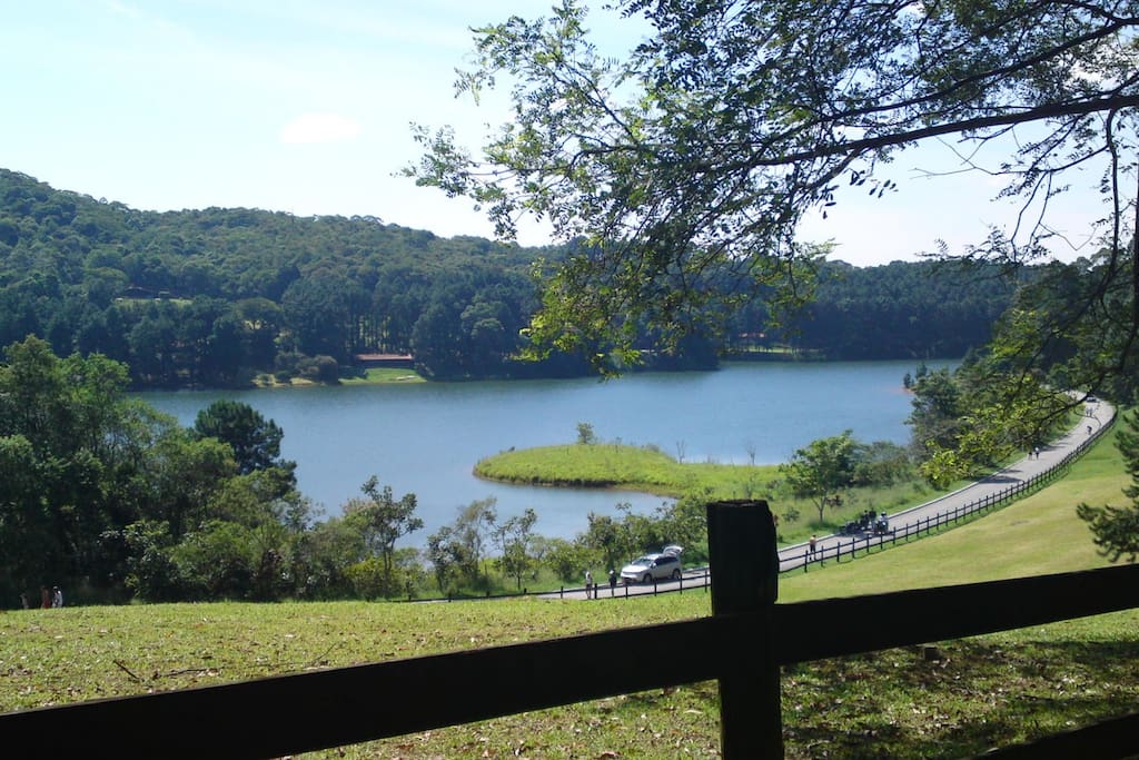 Our house is located inside a "gated community" and has access to a lake and forest area.