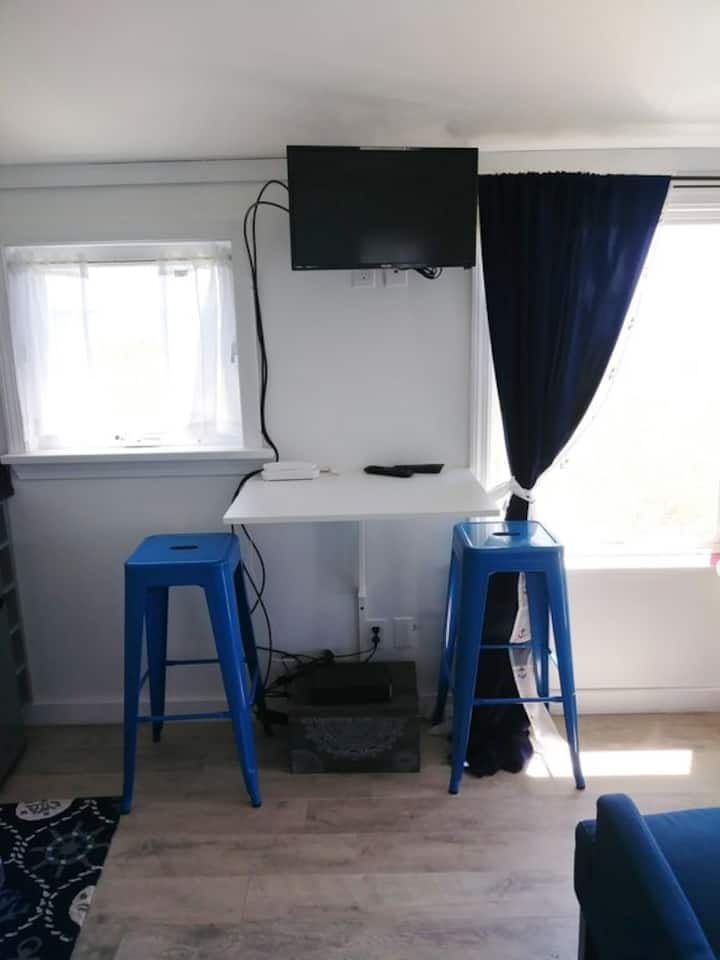 Driftwood Studio Oceanfront Bed on the beach. Tiny houses for Rent in