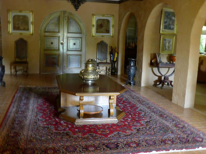 Room & then in unique house/pool