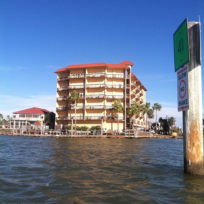 Our condo building right on the water. We are on the third floor.