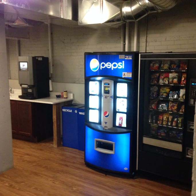 Free coffee/latte/tea machine and full vending machines