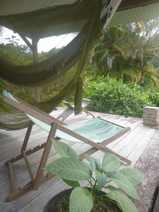 Terrasse et hamacs