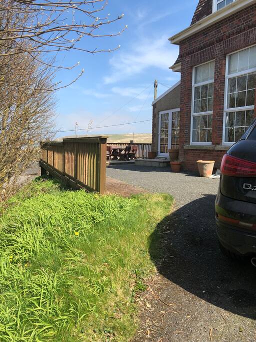 We have parking on the road or near the front door
